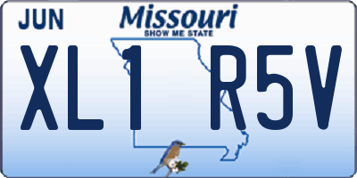 MO license plate XL1R5V