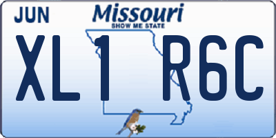 MO license plate XL1R6C