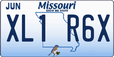 MO license plate XL1R6X
