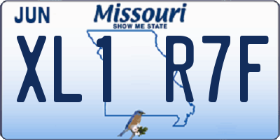 MO license plate XL1R7F
