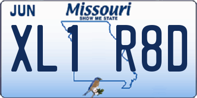 MO license plate XL1R8D