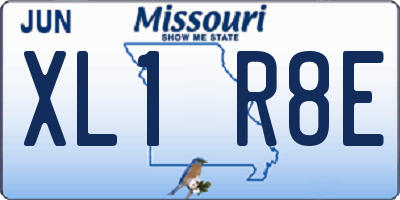 MO license plate XL1R8E