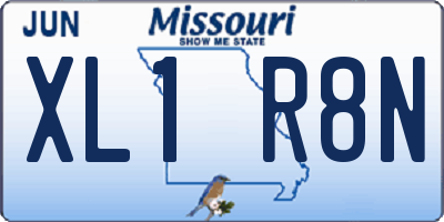 MO license plate XL1R8N