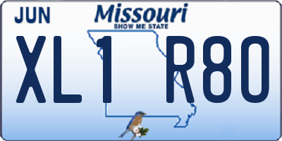 MO license plate XL1R8O