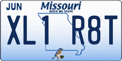 MO license plate XL1R8T
