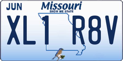 MO license plate XL1R8V