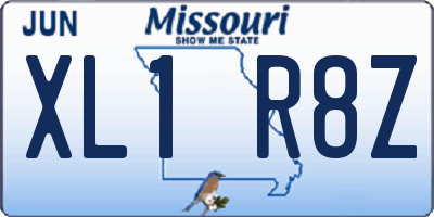 MO license plate XL1R8Z
