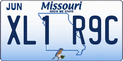 MO license plate XL1R9C
