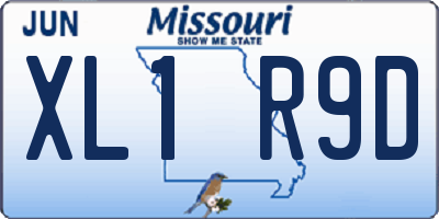 MO license plate XL1R9D
