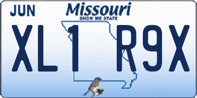 MO license plate XL1R9X