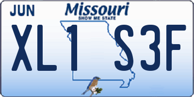 MO license plate XL1S3F