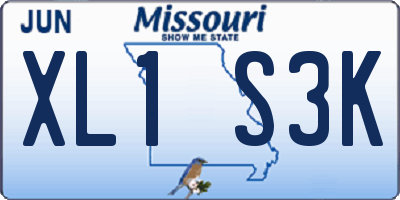 MO license plate XL1S3K