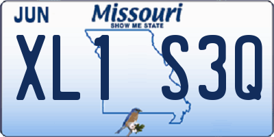 MO license plate XL1S3Q