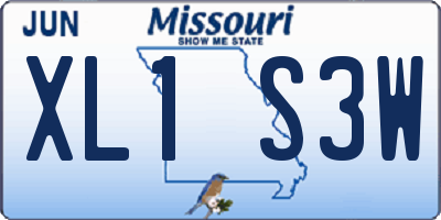 MO license plate XL1S3W