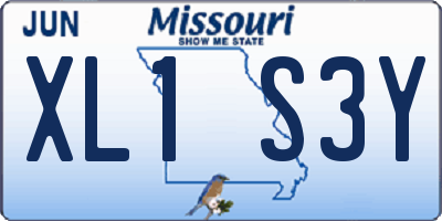 MO license plate XL1S3Y