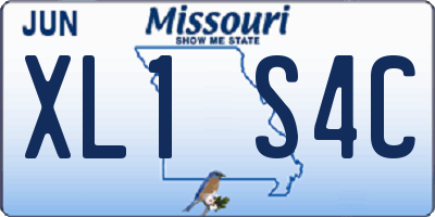 MO license plate XL1S4C