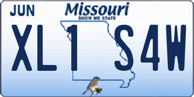 MO license plate XL1S4W