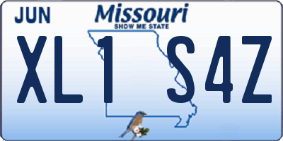 MO license plate XL1S4Z