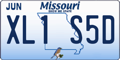 MO license plate XL1S5D
