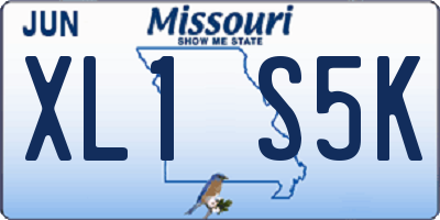 MO license plate XL1S5K