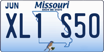 MO license plate XL1S5O