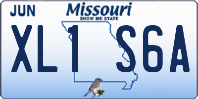 MO license plate XL1S6A