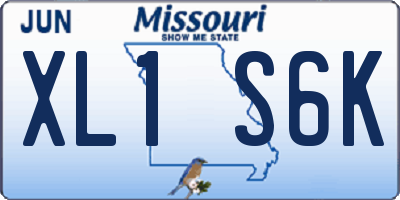 MO license plate XL1S6K
