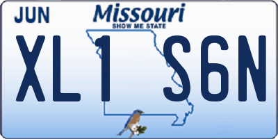 MO license plate XL1S6N