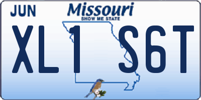 MO license plate XL1S6T
