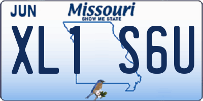 MO license plate XL1S6U