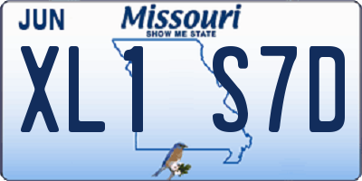 MO license plate XL1S7D