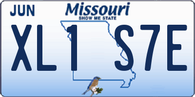 MO license plate XL1S7E