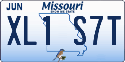 MO license plate XL1S7T