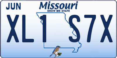 MO license plate XL1S7X