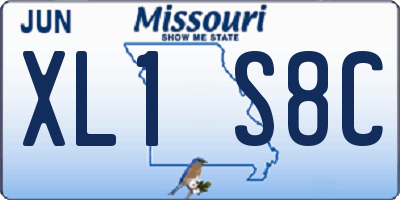 MO license plate XL1S8C
