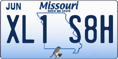 MO license plate XL1S8H