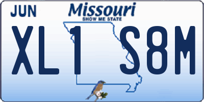 MO license plate XL1S8M