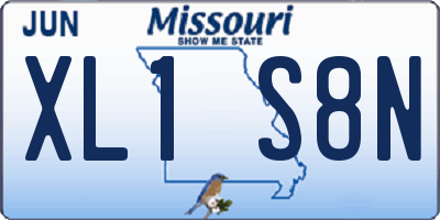 MO license plate XL1S8N