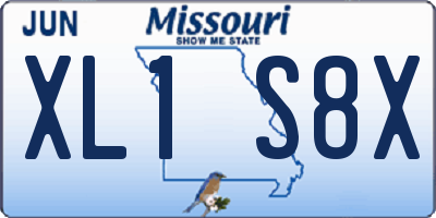MO license plate XL1S8X