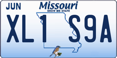 MO license plate XL1S9A