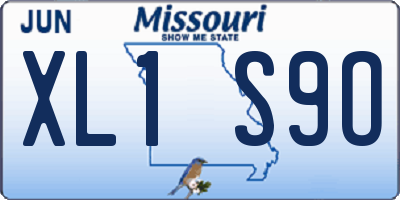 MO license plate XL1S9O