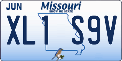 MO license plate XL1S9V