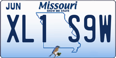 MO license plate XL1S9W