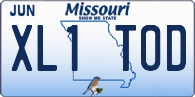 MO license plate XL1T0D