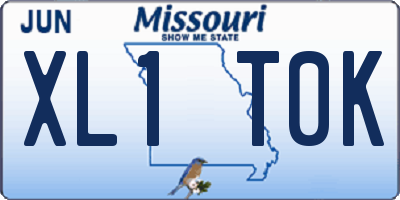 MO license plate XL1T0K