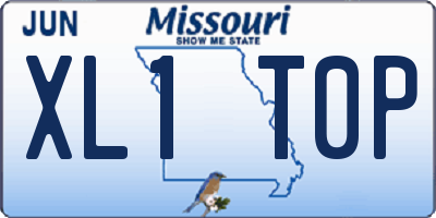 MO license plate XL1T0P