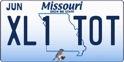 MO license plate XL1T0T