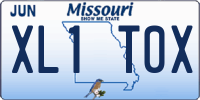 MO license plate XL1T0X