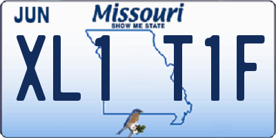MO license plate XL1T1F