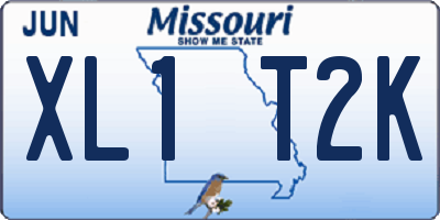MO license plate XL1T2K
